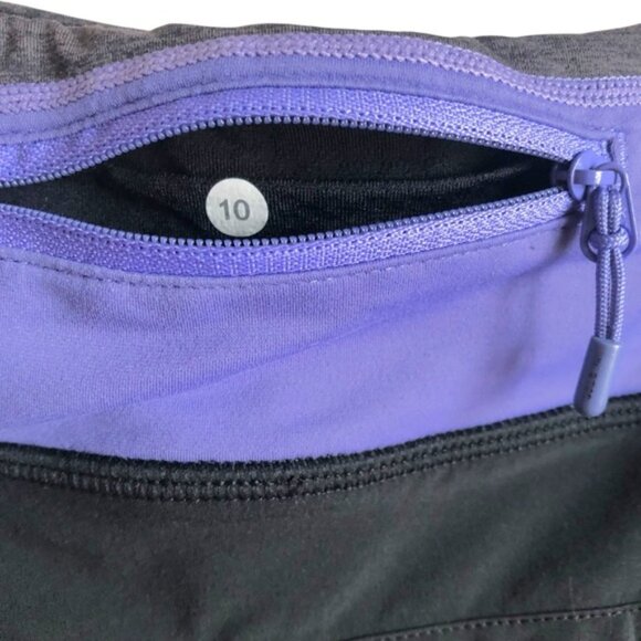 Lululemon Turbo Run Short Black / Persian Purple Size 10 - Picture 4 of 4